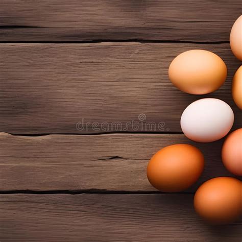 Chicken Eggs On Brown Boards Still Life Of Red And White Eggs For