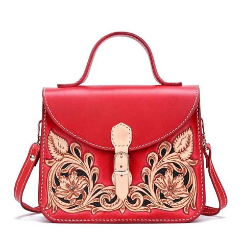 Original Famous Brand High End Womens Bag Handmade Leather Carving Ta