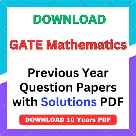 Gate Mathematics Question Papers Pdf With Solution