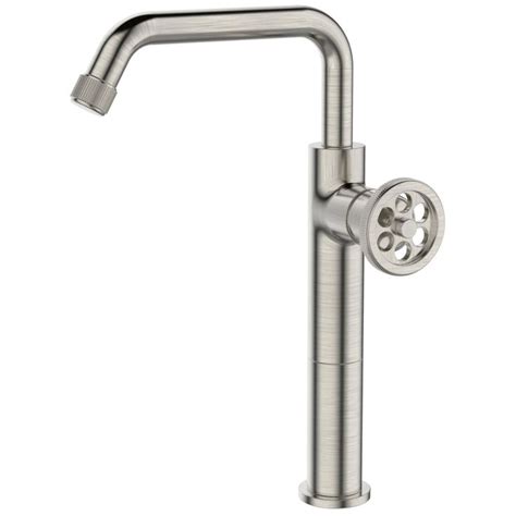 Grifo lavabo caño alto monomando ESSEBAGNO acero inoxidable cepillado