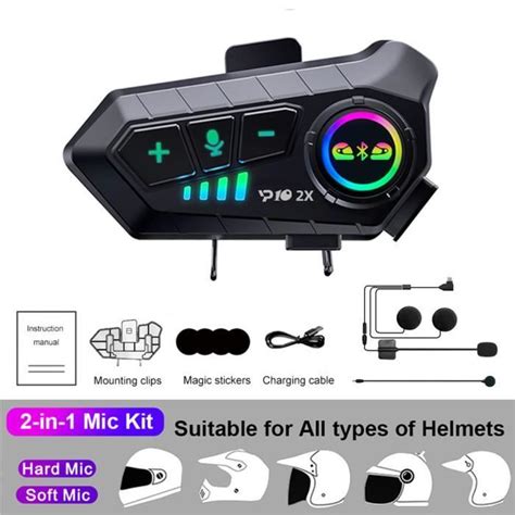 Pcs Mic Kebidumei Yp Intercom Casque Moto Intercom Moto Casques