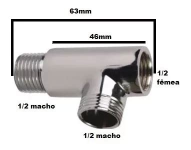 Adaptador Junção Derivadora 1 2m X 1 2f X 1 2m Metal Cromado