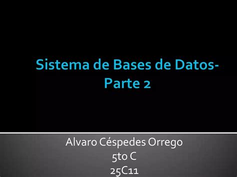 Sistema De Bases De Datos Parte Ppt