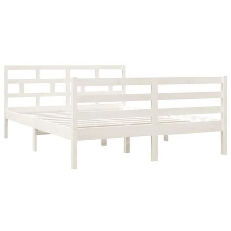 LEX Cadre De Lit Blanc Bois Massif 140x190 Cm Qqmora AZN63863