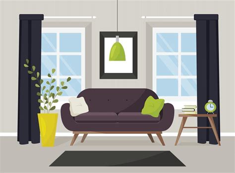 Vector Image Of A Living Room With Furniture 2971081 Vector Art At