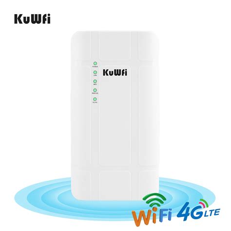 KuWFi Outdoor 4G LTE Router 300Mbps CAT4 With 24V POE Adapter For IP Camera