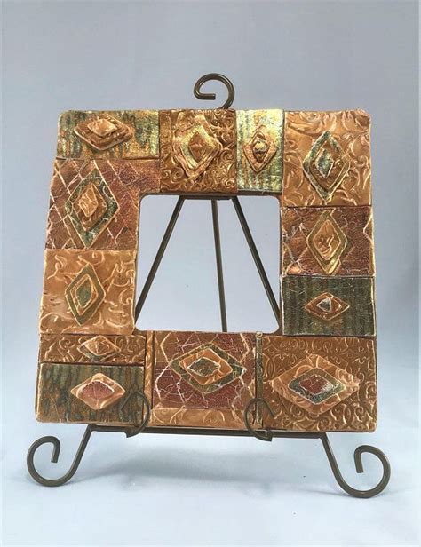 Gold Leaf Foil Mosaic Picture Frame Polymer Clay Mosaic Etsy