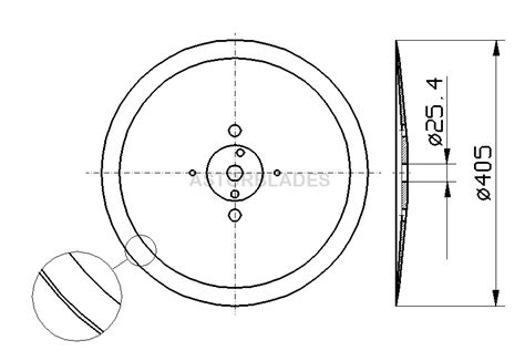 Cuchilla ASTOR loncheadora para DIXIE Ø405mm eje Ø25 4mm cromada