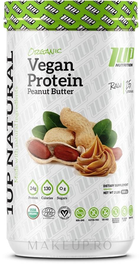 1up Nutrition Organic Vegan Protein Peanut Butter Wegańskie Białko Z Masła Orzechowego Makeup Ro