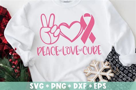 Peace Love Cure Svg Cancer Awareness Svg Breast Cancer Svg Etsy