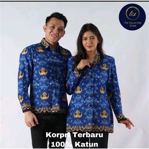 Jual Batik Korpri Terbaru Lapis Furing Baju Korpri Wanita Pria