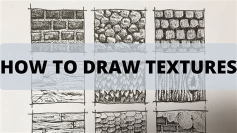 How To Draw Textures Pen And Ink Tutorial Youtube