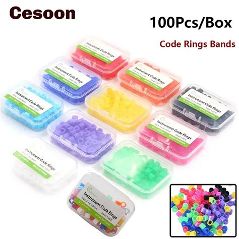 Cesoon Pcs Box Silicone Dental Instrument Color Code Rings Bands