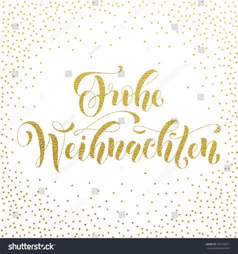 Frohe Weihnachten Gold Glitter Modern Lettering Stock Vector Royalty