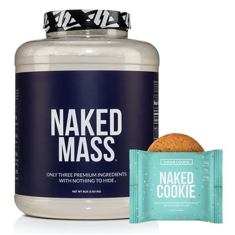 Weight Gainer High Protein Bundle 8LB Unflavored Naked Mass And Sugar