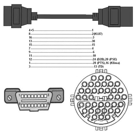 Диагностический переходник Autocom Mercedes Benz 38 pin OBD 2 16 pin