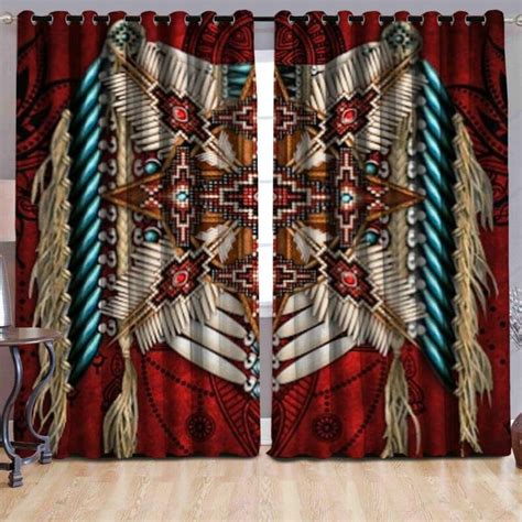 Order Native American Red Style Window Curtain From Brightroomy Now