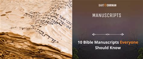 10 Bible Manuscripts Everyone Should Know