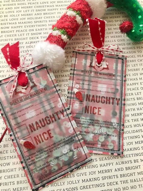 Junk Journal Printable Santa Report Card Naughty Or Nice Etsy