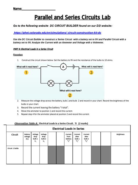 series  parallel circuits lab guide  voltage series