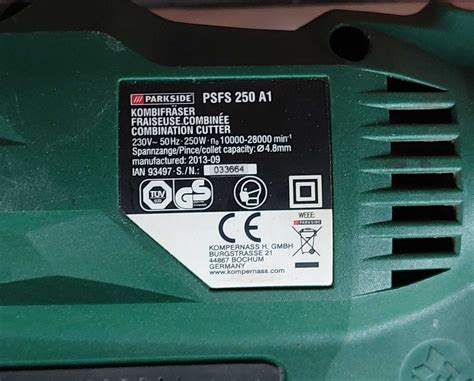 PARKSIDE Frezarka Szlifierka Górnowrzecionowa PSFS 250 A1 250W Leżajsk