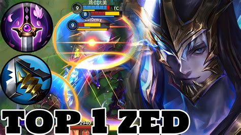 Wild Rift Zed Top 1 Zed Gameplay Zed Main Rank Challenger Youtube