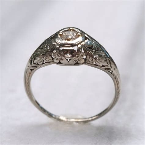 Edwardian White Gold Engagement Ring The Antiquarian