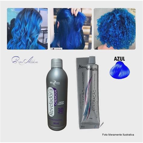 Kit Cabelo Azul Royal Tinta Mairibel Especial Ox Ml Vol