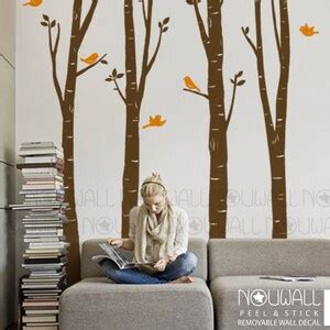 Birch Tree Wall Decal Bird Wall Decal Office Wall Decal Wall Sticker ...