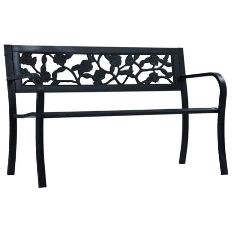 Tiramisubest In W Person Black Metal Garden Outdoor Bench