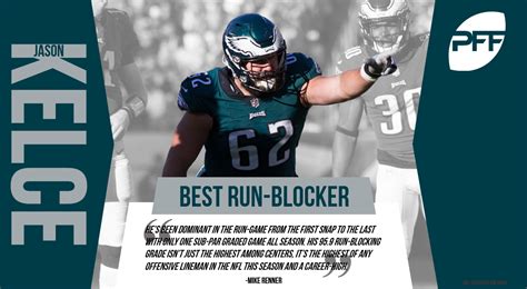 Philadelphia's Jason Kelce is a road grader and PFF's best run-blocker ...