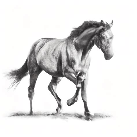 Realistic Horse Full Body Pencil Drawing · Creative Fabrica