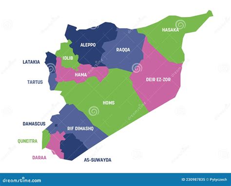 Syria - Map Of Governorates Cartoon Vector | CartoonDealer.com #230987835