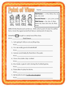 Point Of View Worksheets 3rd Grade