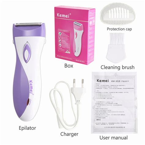 Kemei Waterproof Electric Epilator Women Shaver Bikini Underarm Body