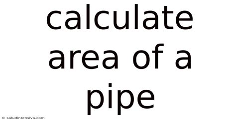 how to calculate area of pipe