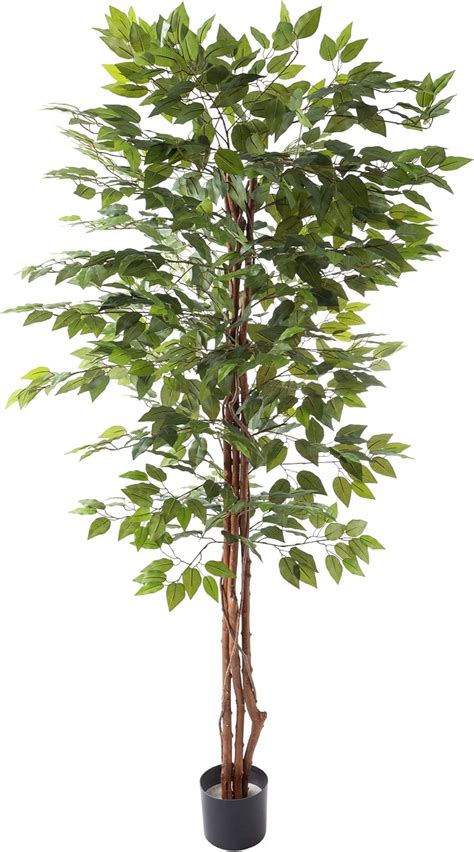 Ficus Rbol Artificial De Seda Sint Tica En Maceta De Pulgadas Con