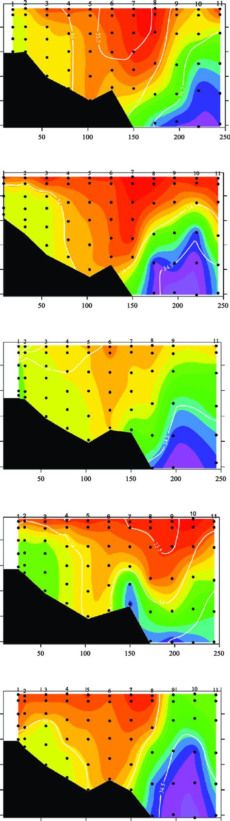 Vertical Profiles Of Temperature 1C And Salinity Psu Solid Line