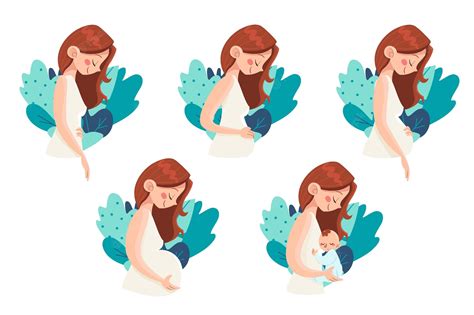 Premium Vector | Pregnancy stages illustration concept