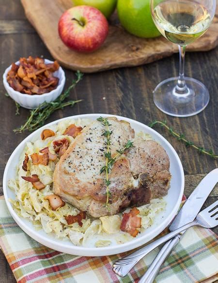 Pan Roasted Pork Chops With Creamy Cabbage And Apples Buckhorn Inn