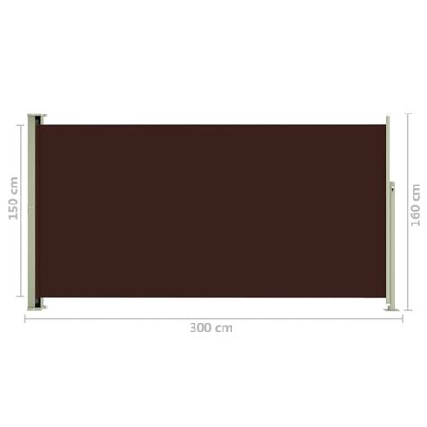 Auvent latéral rétractable de patio 160x300 cm Marron 317841 Jardinao