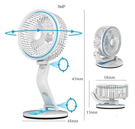 crown mart bd rechargeable folding led fan light