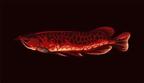 Illustration De Poisson Arowana Vecteur Premium