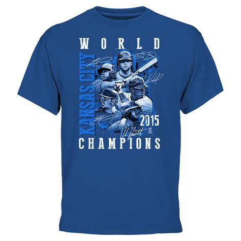 Kansas City Royals 2015 World Series Champions Star Roster T-Shirt - Navy