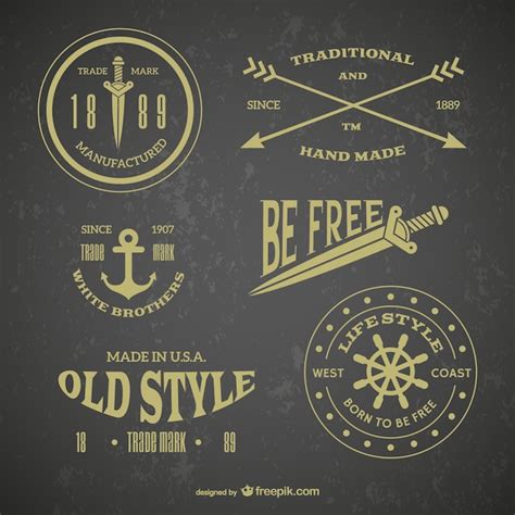 Retro emblem tattoos | Free Vector