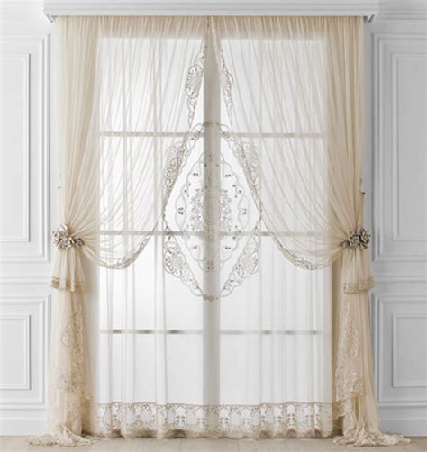 Floral Pattern Sheer Curtain Fabric Lady Model Centrale Chicca