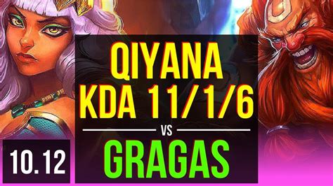 Qiyana Vs Gragas Mid Kda 1116 Legendary Kr Master V1012