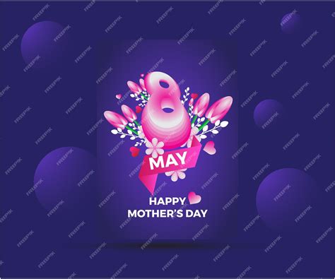 Premium Vector Happy Mother Day Card Design Blue