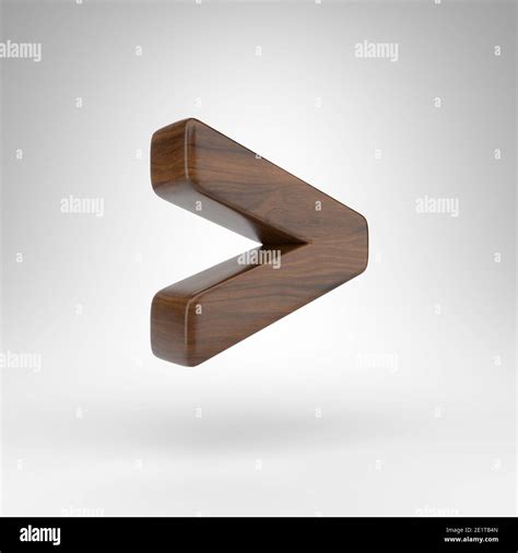 More than symbol on white background. Dark oak 3D rendered sign with ...