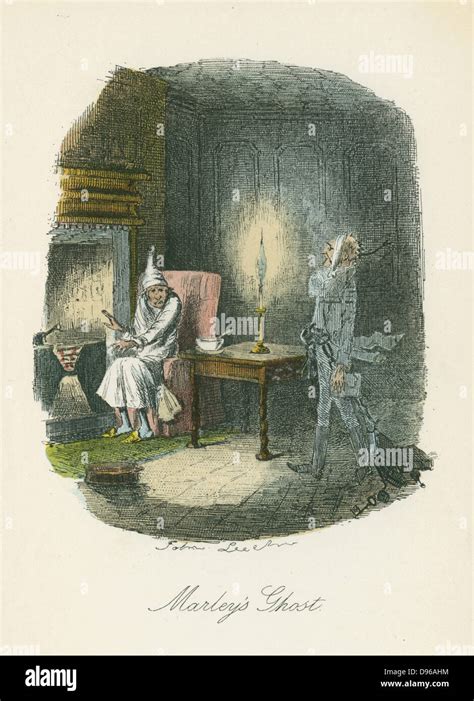 Marley's ghost appearing to Scrooge. Illustration by John Leech (1817 ...